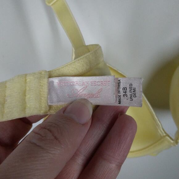 Victoria's Secret Angels Unlined Demi Bra Yellow size 34B - Picture 7 of 9